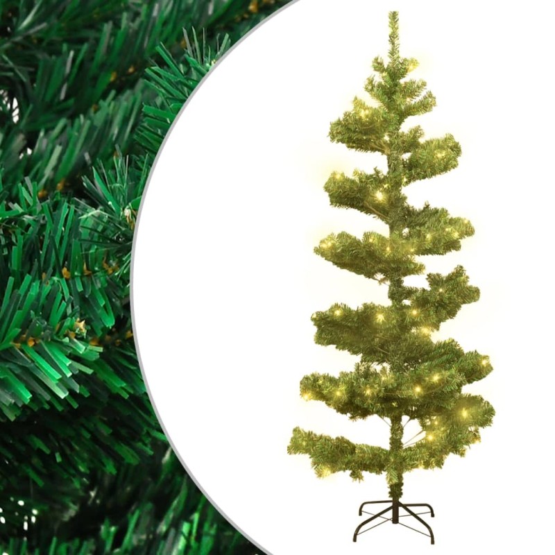 Albero di Natale a Spirale con Base e LED Verde 150 cm PVC