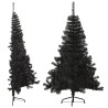 Albero di Natale Artificiale a Metà con Base Nero 120 cm PVC