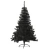 Albero di Natale Artificiale a Metà con Base Nero 120 cm PVC