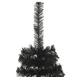 Albero di Natale Artificiale a Metà con Base Nero 120 cm PVC