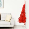 Albero Natale Artificiale a Metà con Supporto Rosso 120 cm PVC