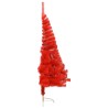 Albero Natale Artificiale a Metà con Supporto Rosso 120 cm PVC