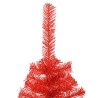 Albero Natale Artificiale a Metà con Supporto Rosso 120 cm PVC