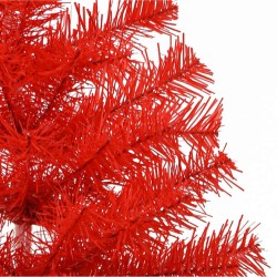 Albero Natale Artificiale a Metà con Supporto Rosso 120 cm PVC