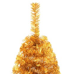 Albero di Natale Artificiale a Metà con Supporto Oro 120 cm PVC