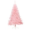 Albero di Natale Artificiale a Metà con Supporto Rosa 180cm PVC