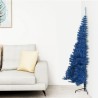 Albero di Natale Artificiale a Metà con Supporto Blu 120 cm PVC