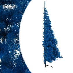 Albero di Natale Artificiale a Metà con Supporto Blu 120 cm PVC