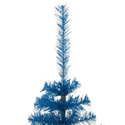 Albero di Natale Artificiale a Metà con Supporto Blu 120 cm PVC