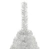 Albero di Natale Artificiale a Metà con Base Argento 120 cm PVC