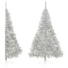 Albero di Natale Artificiale a Metà con Base Argento 240 cm PVC