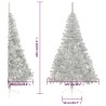 Albero di Natale Artificiale a Metà con Base Argento 240 cm PVC