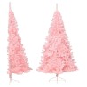 Albero di Natale Artificiale a Metà con Supporto Rosa 240cm PVC