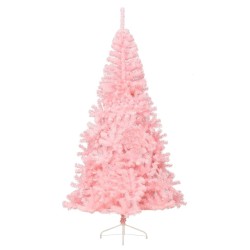 Albero di Natale Artificiale a Metà con Supporto Rosa 240cm PVC