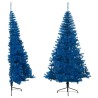 Albero di Natale Artificiale a Metà con Supporto Blu 240 cm PVC