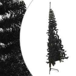 Albero di Natale Artificiale a Metà con Base Nero 180 cm PVC