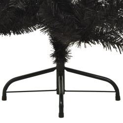 Albero di Natale Artificiale a Metà con Base Nero 180 cm PVC