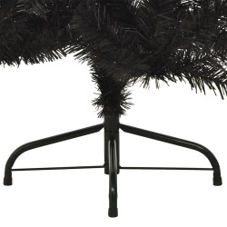 Albero di Natale Artificiale a Metà con Base Nero 150 cm PVC