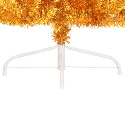 Albero di Natale Artificiale a Metà con Supporto Oro 210 cm PVC