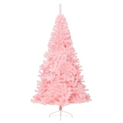 Albero di Natale Artificiale a Metà con Supporto Rosa 210cm PVC