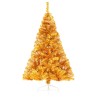 Albero di Natale Artificiale a Metà con Supporto Oro 150 cm PVC