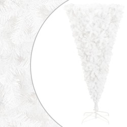 Albero di Natale Artificiale Capovolto con Base Bianco 240 cm