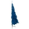 Albero di Natale Artificiale a Metà con Supporto Blu 180 cm PVC