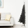 Albero di Natale Artificiale a Metà con Base Nero 210 cm PVC