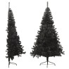 Albero di Natale Artificiale a Metà con Base Nero 210 cm PVC