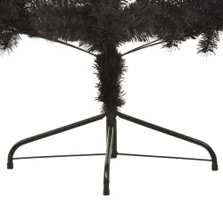 Albero di Natale Artificiale a Metà con Base Nero 210 cm PVC