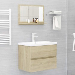 vidaXL Specchio da Bagno Rovere Sonoma 60x10,5x37 cm in Truciolato