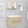 vidaXL Specchio da Bagno Rovere Sonoma 60x10,5x37 cm in Truciolato