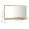 vidaXL Specchio da Bagno Rovere Sonoma 60x10,5x37 cm in Truciolato