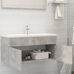 Mobile Bagno con Lavabo Integrato Grigio Cemento in Truciolato