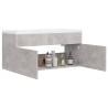 Mobile Bagno con Lavabo Integrato Grigio Cemento in Truciolato