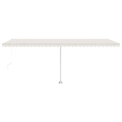 Tenda da Sole Retrattile Manuale con LED 600x350 cm Crema