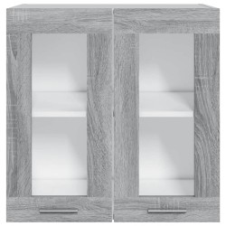 Pensile in Vetro Grigio Sonoma 60x31x60 cm Legno ingegnerizzato