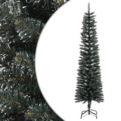 Albero di Natale Artificiale Sottile con Base Verde 180 cm PVC