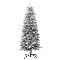 Albero Natale Artificiale Sottile Neve Floccata 120cm PVC e PE