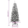 Albero Natale Artificiale Sottile Neve Floccata 120cm PVC e PE