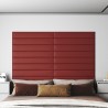 Pannelli Murali 12 pz Rosso Vino 90x15 cm in Similpelle 1,62 m²