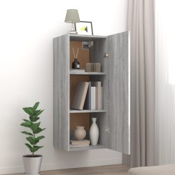 Armadietto a Muro Grigio Sonoma 34,5x34x90 cm Legno ingegnerizzato