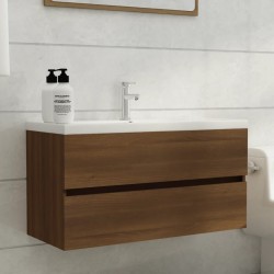 Mobile Lavabo Rovere Marrone 90x38,5x45 cm Legno ingegnerizzato