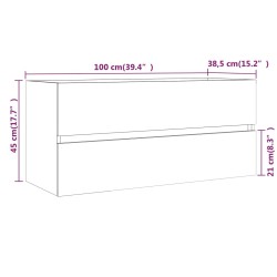 Mobile Lavabo Rovere Marrone 100x38,5x45cm in Legno ingegnerizzato