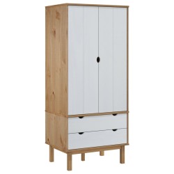 Armadio OTTA Marrone e Bianco 76,5x53x172 cm in Legno di Pino