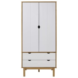 Armadio OTTA Marrone e Bianco 76,5x53x172 cm in Legno di Pino