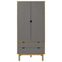 Armadio OTTA Marrone e Grigio 76,5x53x172 cm in Legno di Pino