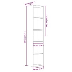 Libreria Rovere Marrone 40x30x189 cm in Legno ingegnerizzato