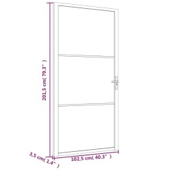 Porta Interna 102,5x201,5 cm Bianco Opaco in Vetro e Alluminio