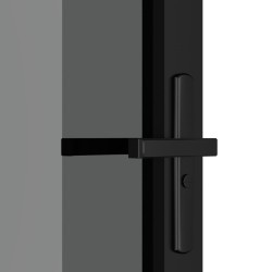 Porta Interna 83x201,5 cm Nero Opaco Vetro ESG e Alluminio